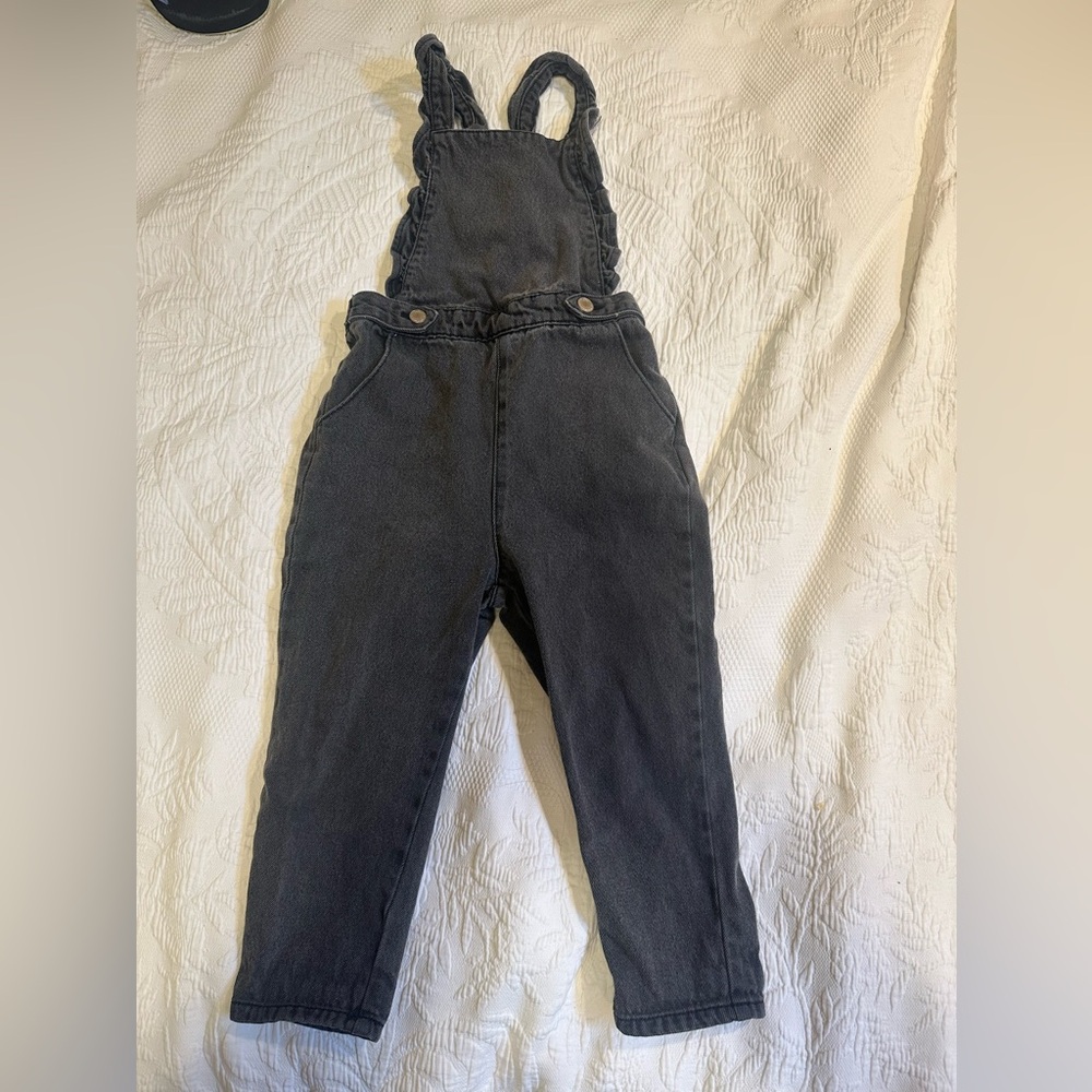 Zara girls overalls black denim 2-3 years